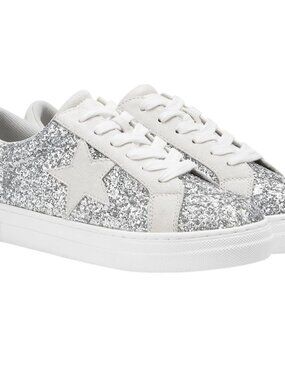 NWT PARTY Glitter Fashion Star Platform Sneakers Size 8.5 Women's